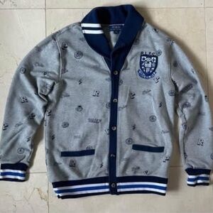 Polo Ralph Lauren Sweater Boys Extra Large /18-20/ Gray Bear Cardigan P-Wing Tig